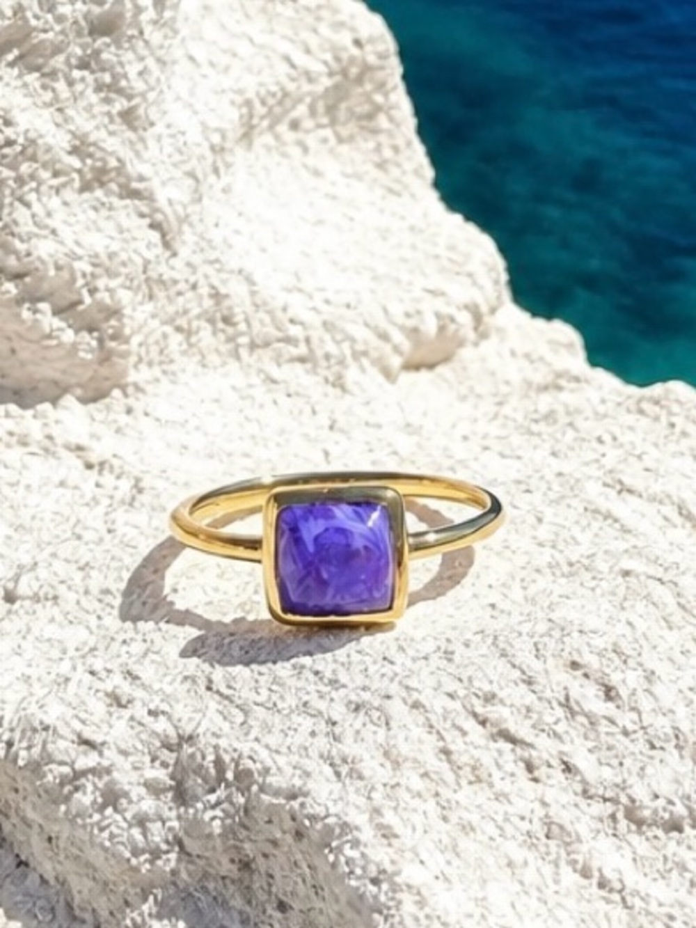 NEW! Charoite 18k Gold Ring